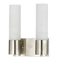  LA-198-2L - 11.25" Tall Double Cylinder Wall Light in Brushed Steel