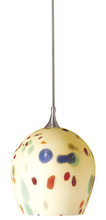  UP-963/6-BS - 6.4" Tall Glass and Metal Pendant with Brushed Steel Cord