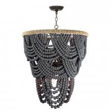  16-1179GRY - Southern Living Lorelei Wood Bead Chandelier