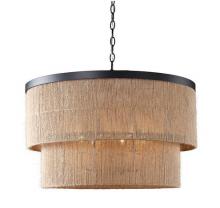  H22117-6 - Whitsunday Two-tier Abaca Drum Chandelier