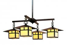 Arroyo Craftsman MCH-12/4TAM-AC - 12" monterey 4 light chandelier with t-bar overlay