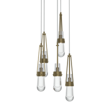  131127-SKT-LONG-84-ZM0434 - Link 5-Light Clear Glass Pendant