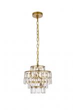  1102D12BR - Mila 12 Inch Pendant in Brass