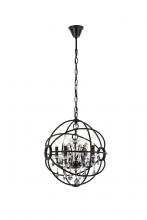  1130D17DB-SS/RC - Geneva 4 Light Dark Bronze Pendant Silver Shade (Grey) Royal Cut Crystal