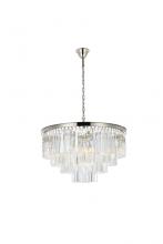  1201D32PN/RC - Sydney 17 Light Polished Nickel Chandelier Clear Royal Cut Crystal