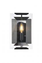  1212W6FB - Monaco 1 Light Flat Black (Matte) Wall Sconce Glass Crystal