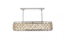  1216G50PN-GT/RC - Madison 7 Light Polished Nickel Chandelier Golden Teak (Smoky) Royal Cut Crystal