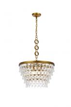  1219D19BR/RC - Nordic 5 Lights Brass Pendant