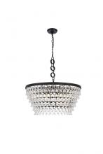  1219D28BK/RC - Nordic 6 Lights Black Chandelier