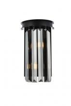  1238W8MB-SS/RC - Sydney 2 Light Matte Black Wall Sconce Silver Shade (Grey) Royal Cut Crystal