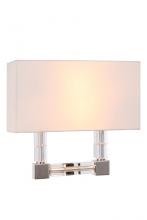  1461W13PN - Cristal 2 Light Polished Nickel Wall Sconce Clear Royal Cut Crystal