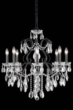  2016D26DB/SA - St. Francis 6 light Dark Bronze Chandelier Clear Spectra® Swarovski® Crystal