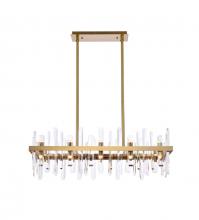  2200G36SG - Serena 36 Inch Crystal Rectangle Chandelier in Satin Gold