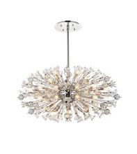  2500D42C - Vera 42 Inch Crystal Starburst Oval Pendant in Chrome