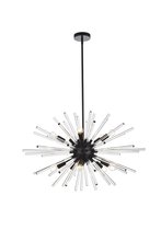  2502D36BK - Sienna 36 Inch Crystal Rod Pendant in Black