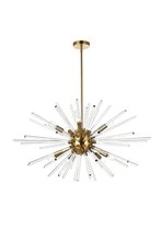  2502D36SG - Sienna 36 Inch Crystal Rod Pendant in Gold