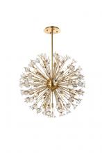  2550D32SG - Vera 32 inch crystal starburst round pendant in gold