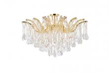  2800F36G/RC - Maria Theresa 8 Light Gold Flush Mount Clear Royal Cut Crystal