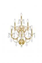  2800W7G/RC - Maria Theresa 7 Light Gold Wall Sconce Clear Royal Cut Crystal