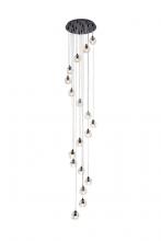  3505G15BK - Eren 18 Lights Black Pendant