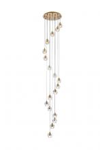  3505G15G - Eren 18 Lights Gold Pendant