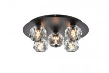  3509F16BK - Graham 5 Light Ceiling Lamp in Black