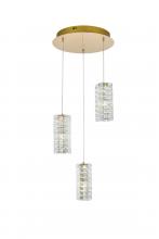  3680D3RSG - Aston 16 inch LED Pendant in Satin Gold