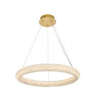  3800D23SG - Bowen 24 Inch Adjustable LED Chandelier in Satin Gold