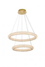  3800G28SG - Bowen 28 Inch Adjustable LED Chandelier in Satin Gold