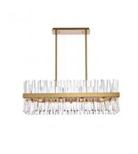  6200G36SG - Serephina 36 Inch Crystal Rectangle Chandelier Light in Satin Gold