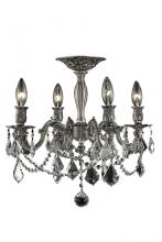  9204F17PW/RC - Rosalia 4 Light Pewter Flush Mount Clear Royal Cut Crystal