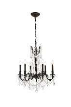  9206D23DB/RC - Rosalia 6 Light Dark Bronze Chandelier Clear Royal Cut Crystal