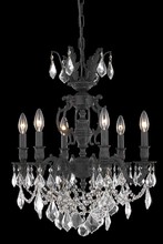  9506D20DB-GS/RC - Marseille 6 light Dark Bronze Chandelier Golden Shadow (Champagne) Royal Cut Crystal