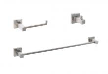  HWB-12S3HBNK - Isla 3-piece Bathroom Hardware Set in Brushed Nickel