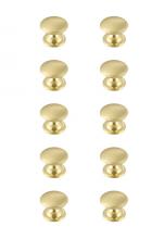  KB2004-GD-10PK - Kaid 1.2" Diameter Brushed Gold Mushroom Knob Multipack (Set of 10)