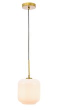  LD2273BR - Collier 1 light Brass and Frosted white glass pendant