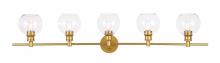  LD2326BR - Collier 5 Light Brass and Clear Glass Wall Sconce