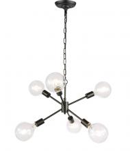  LD5033D16BK - Nolan 6 Light Black Pendant