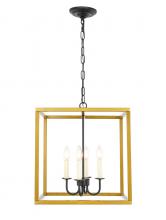  LD6105D16BRBK - Eclipse 4 Light Brass and Black Pendant