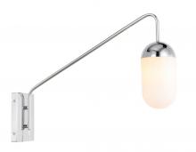  LD6177C - Kace 1 Light Chrome and Frosted White Glass Wall Sconce