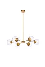  LD644D30BR - Briggs 30 Inch Pendant in Brass with Clear Shade