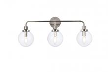  LD7035W28PN - Hanson 3 Lights Bath Sconce in Polished Nickel with Clear Shade