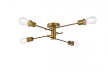  LD7050F26BR - Xavier 4 Lights Flush Mount in Brass