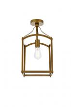  LD7069F10BR - Janet 1 Light Flush Mount in Brass