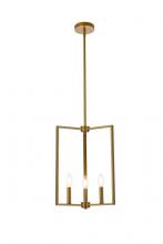  LD7071D14BR - Vino 3 Lights Pendant in Brass