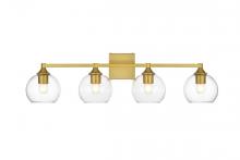  LD7308W33BRA - Foster 4 Light Brass and Clear Bath Sconce