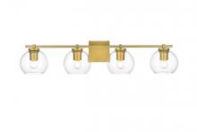  LD7311W34BRA - Juelz 4 Light Brass and Clear Bath Sconce