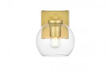  LD7311W6BRA - Juelz 1 Light Brass and Clear Bath Sconce