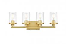  LD7316W25BRA - Saanvi 4 Light Brass and Clear Bath Sconce