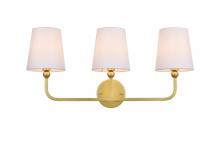  LD7322W26BRA - Colson 3 Light Brass and Clear Bath Sconce